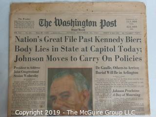 Collectible:Historical: Newspaper: Kennedy Assination:Washington Post 11/24/1963