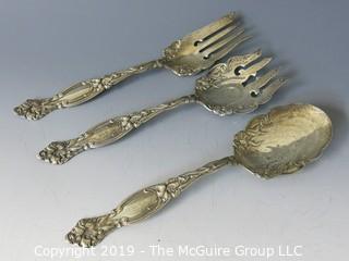 Collectible: Silver: (3) Large Sterling Serving Pieces; 278g 