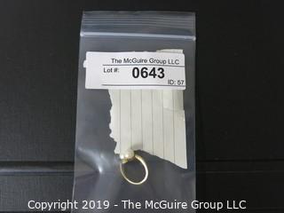 Jewelry: Gold: 14K: Ring - two pearls; Size 5 (TMG #0643)