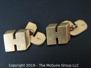 Jewelry: Gold: 14K: Cuff-Links 14 grams (TMG #644)