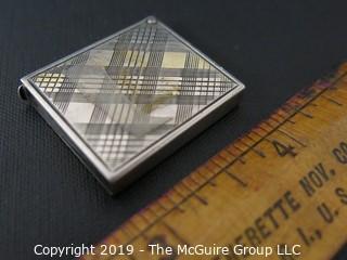 Jewelry: Silver: 925: 1" square etched trinket case for photo?