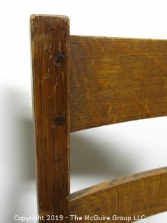 Furniture: Vintage: Mission Oak Pegged Ladder-back side chair solid wood seat