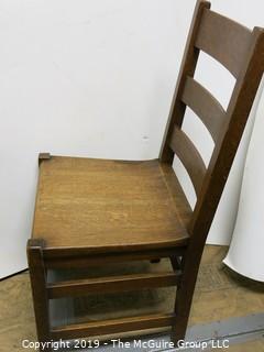 Furniture: Vintage: Mission Oak Pegged Ladder-back side chair solid wood seat