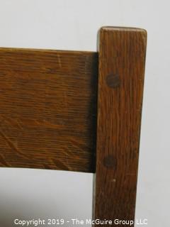 Furniture: Vintage: Mission Oak Pegged Ladder-back side chair solid wood seat