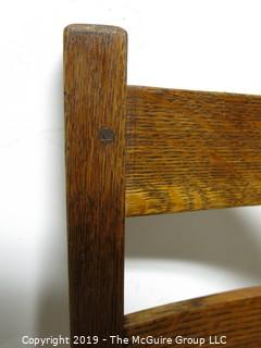 Furniture: Vintage: Stickley Hallmarked Ladder-back Mission Oak Side Chair missing seat