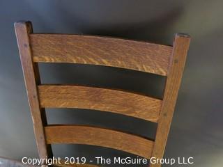 Furniture: Vintage: Stickley Hallmarked Ladder-back Mission Oak Side Chair missing seat