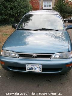 1995 Toyota Corolla Wagon, just 69,000 original miles, and all dealer service records; current inspection, new tires, 5 speed manual transmission.  VIN  JT2AE09V7S0096449