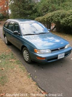 1995 Toyota Corolla Wagon, just 69,000 original miles, and all dealer service records; current inspection, new tires, 5 speed manual transmission.  VIN  JT2AE09V7S0096449