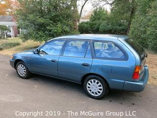 1995 Toyota Corolla Wagon, just 69,000 original miles, and all dealer service records; current inspection, new tires, 5 speed manual transmission.  VIN  JT2AE09V7S0096449