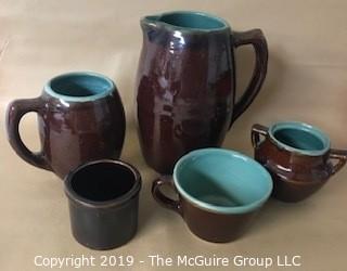 5 piece set of Glazed Stoneware 