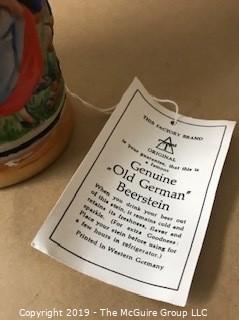 Eclectic Collection including Vienna #1 Plate; Alexandria, VA Coke Bottle; small German Beerstein; horseshoes and vintage leather folio 