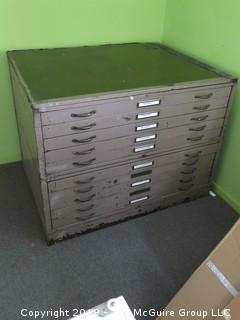 Vintage Hamilton Industrial Metal Flat File 