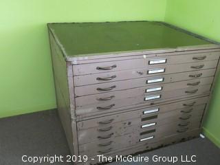 Vintage Hamilton Industrial Metal Flat File 