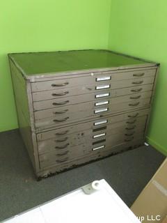 Vintage Hamilton Industrial Metal Flat File 