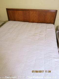 Double Size bed with wooden headboard; mattress size 60 x 80