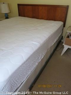 Double Size bed with wooden headboard; mattress size 60 x 80