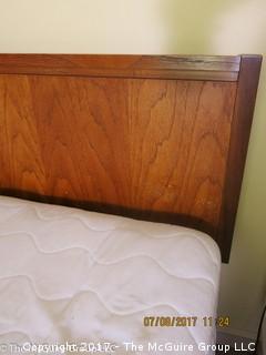 Double Size bed with wooden headboard; mattress size 60 x 80