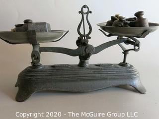 Cast Iron Balancing Scale with Weights