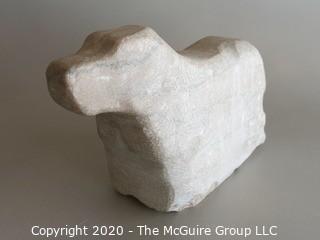 Carved Stone Dog; 8" long