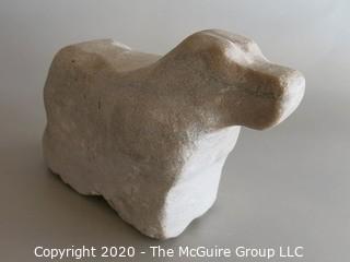 Carved Stone Dog; 8" long