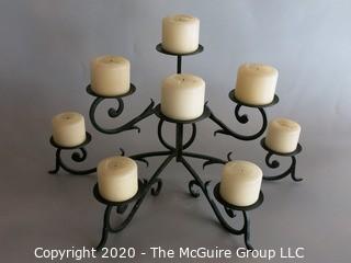 Large Wrought Iron 8 Light Floor Standing Candelabra