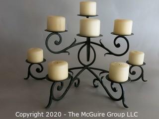 Large Wrought Iron 8 Light Floor Standing Candelabra