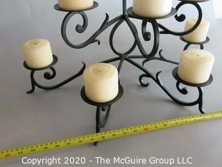 Large Wrought Iron 8 Light Floor Standing Candelabra