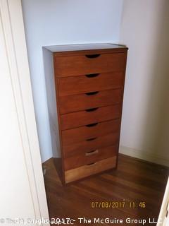 Tall Wooden Dresser; 8 drawer; 24W x 14 1/2D x 49"T  