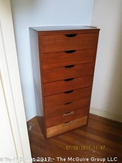 Tall Wooden Dresser; 8 drawer; 24W x 14 1/2D x 49"T  