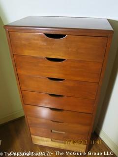 Tall Wooden Dresser; 8 drawer; 24W x 14 1/2D x 49"T  