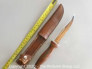 Cutco 10" Hunting Knife in Leather Sheath 