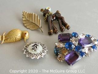 Group of Miscellaneous Jewelry - Includes some Sterling and a Signed Rhinestone brooch