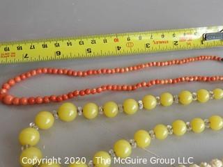 Group of 3 Necklaces including Natural Coral Bead Necklace
