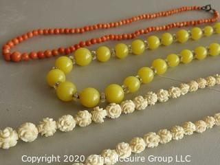 Group of 3 Necklaces including Natural Coral Bead Necklace
