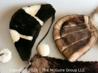 Group of Fur Hats and Wraps