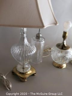 Three Glass Table Lamps