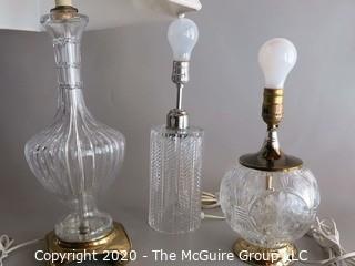 Three Glass Table Lamps