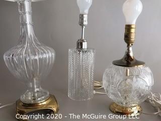 Three Glass Table Lamps