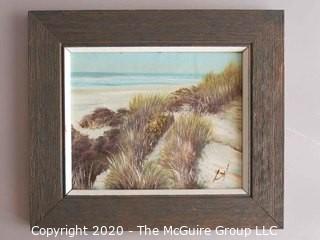 Framed Oil on Canvas Beach Scene Signed by Artist