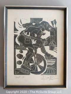 Framed Woodcut Proof Signed by Artist 