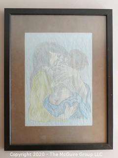 Framed Mother and Child Signed by Artist - Waneta