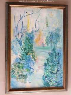 Framed Acrylic on Canvas Abstract Forest Scene - Signed by Artist - Hubbard