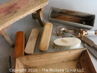 Group of Wooden Tools, Boxes & Stool