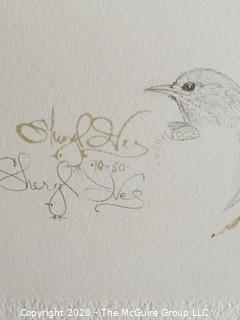 2 Prints of Birds on Branch Signed by Artists