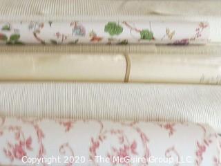 Collection of Vintage Wall Papers Including Several Rolls of Grass Cloth. 