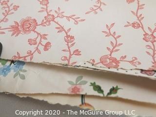 Collection of Vintage Wall Papers Including Several Rolls of Grass Cloth. 