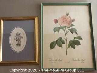 Two Framed Floral Prints