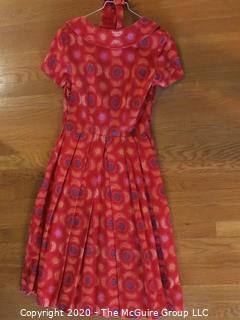 Red And Orange Print Dress