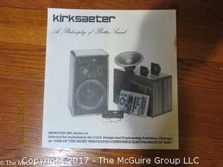 Pair of Kirksaeter (German); Monitor 130 Speakers; 10 1/2W x 9 1/2D x 18 1/2T 