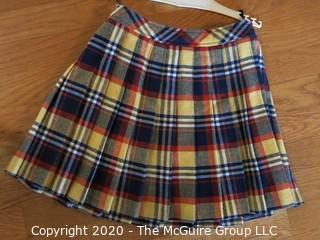 Vintage Plaid Pleated Skirt